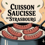 Cuisson saucisse de Strasbourg eau frémissante casserole vapeur