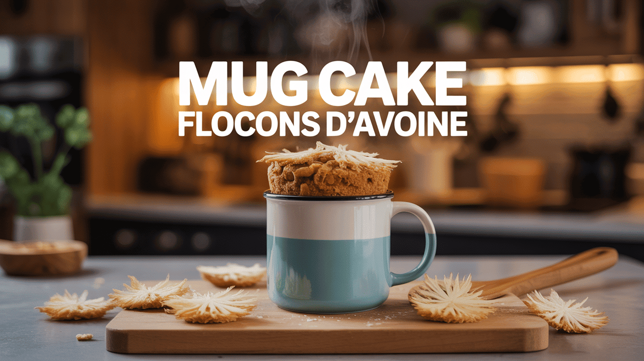 Mug cake flocon d'avoine sain et rapide en mug