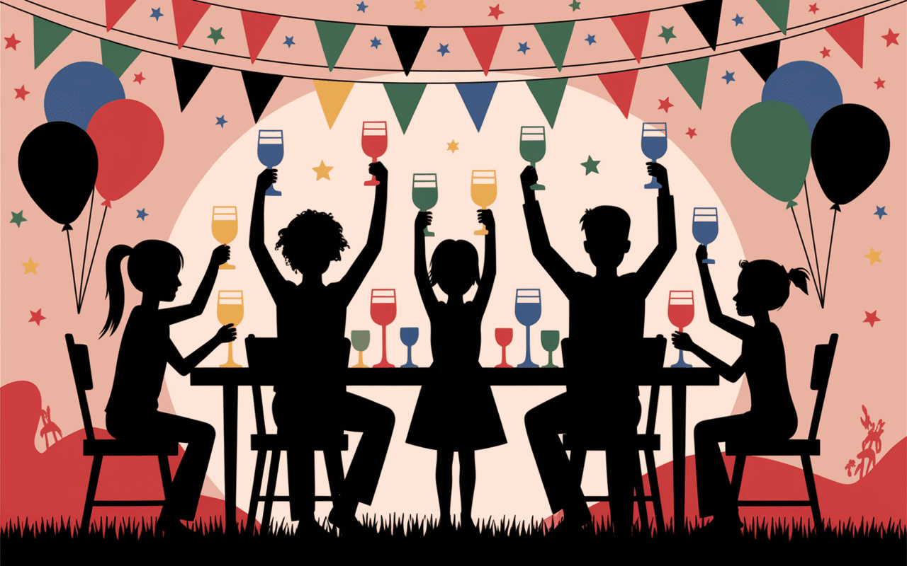 Invités trinquant punch sans alcool fête