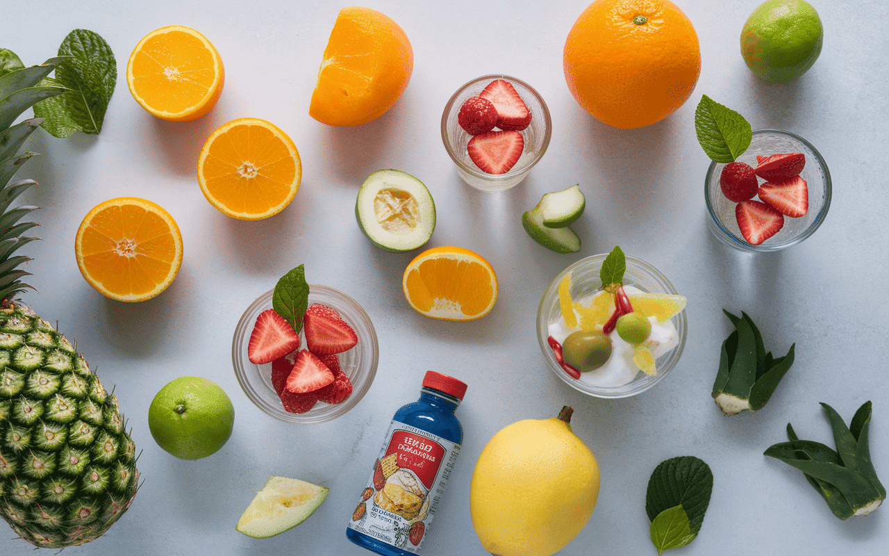 Fruits frais pour punch sans alcool gourmand