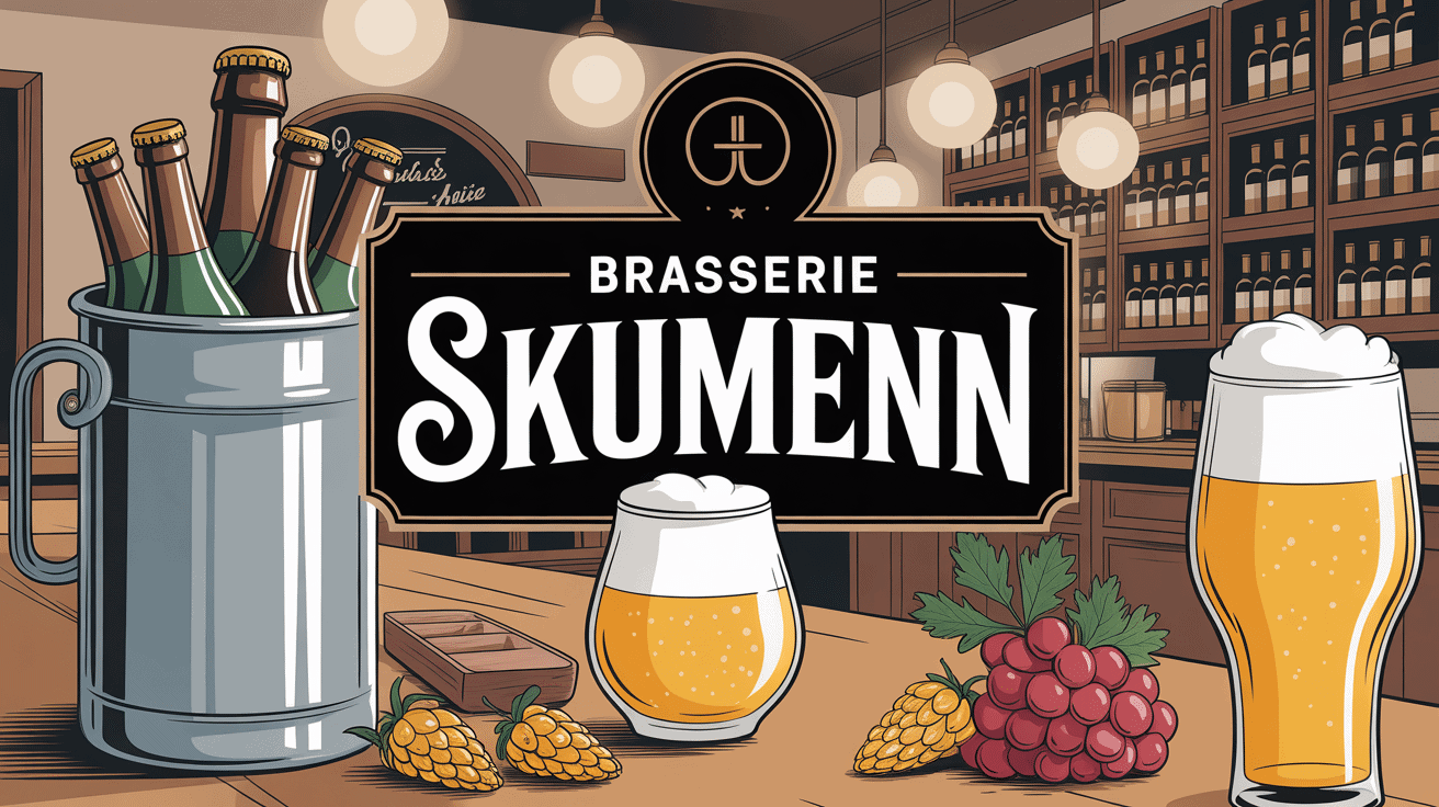 Brasserie Skumenn moderne avec cuves et bières