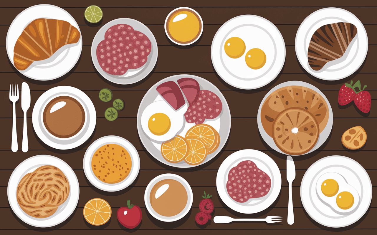Assiettes brunch Carqueiranne variées