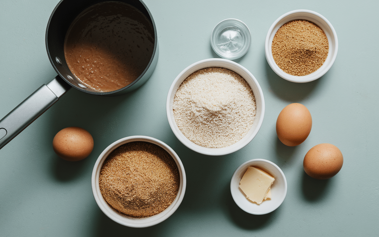 Ingrédients pour cookies beurre de cacahuete recette americaine sur plan de travail