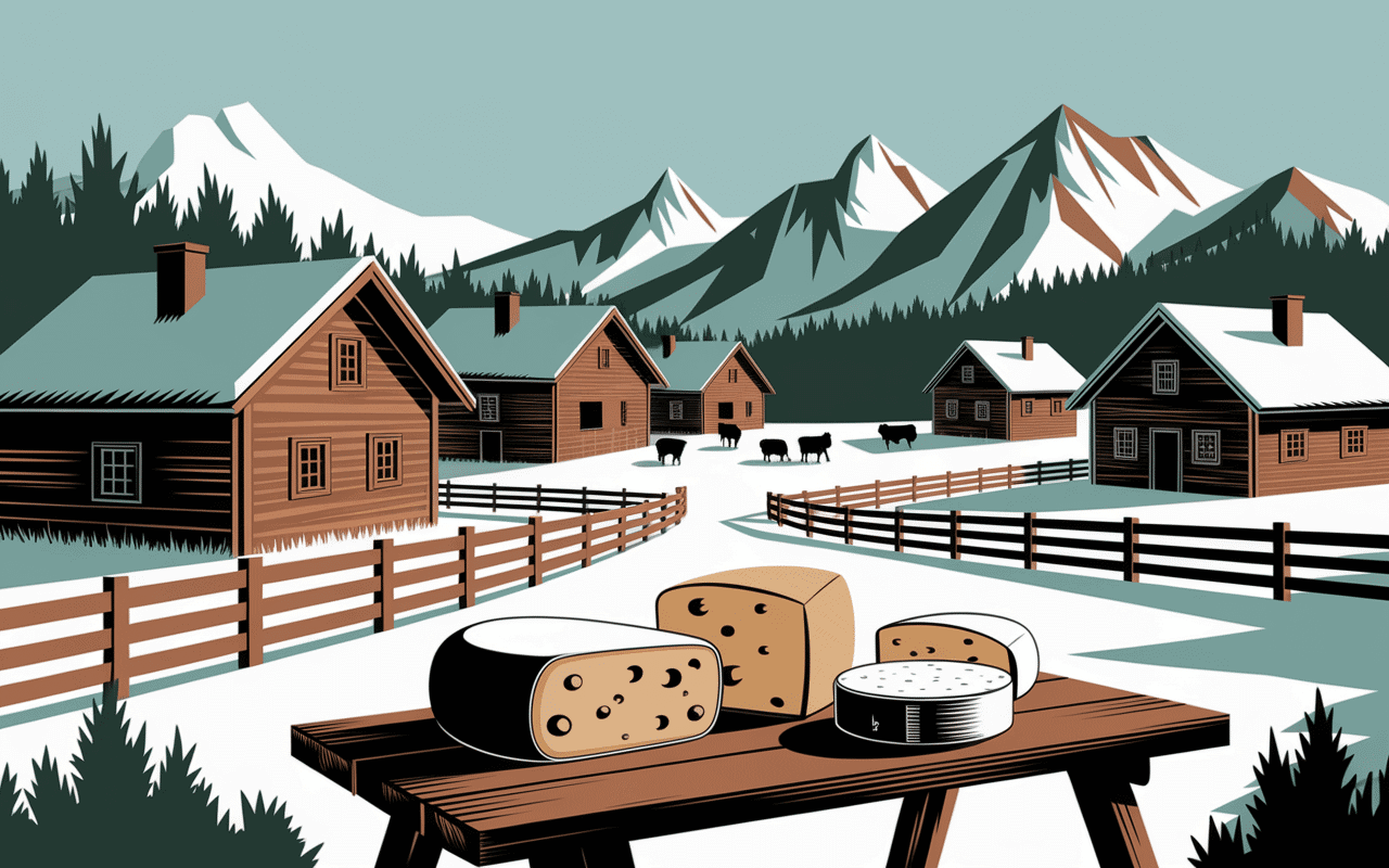 village alpin traditionnel croute savoyarde fromages