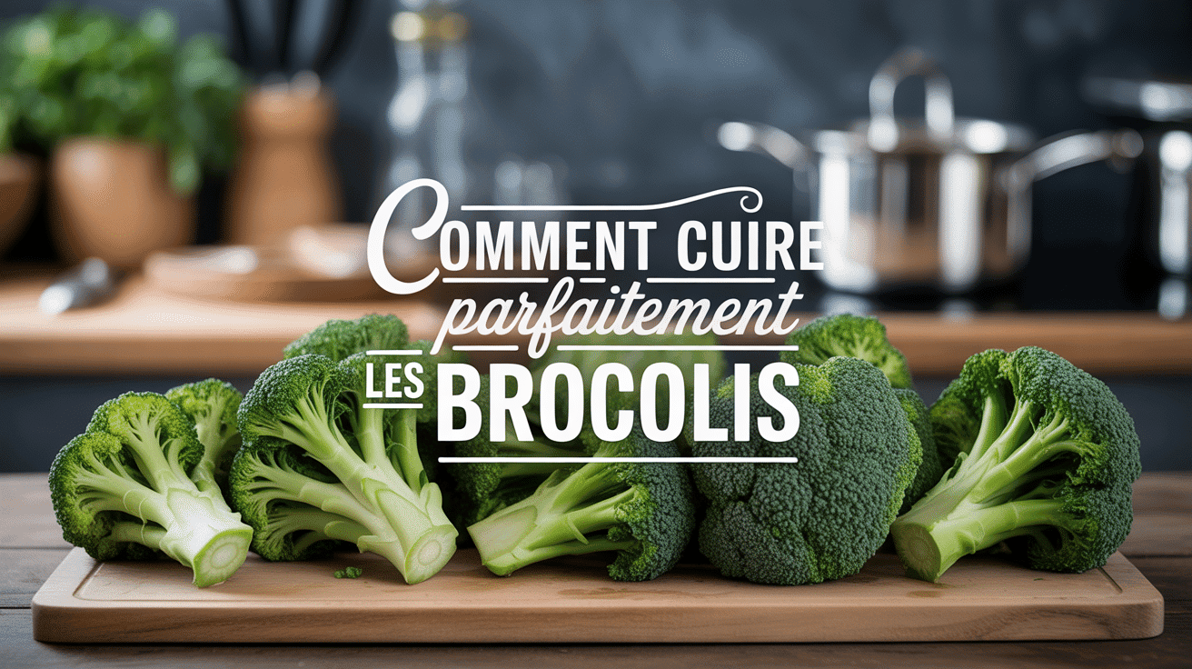 cuire brocolis frais sur planche en bois