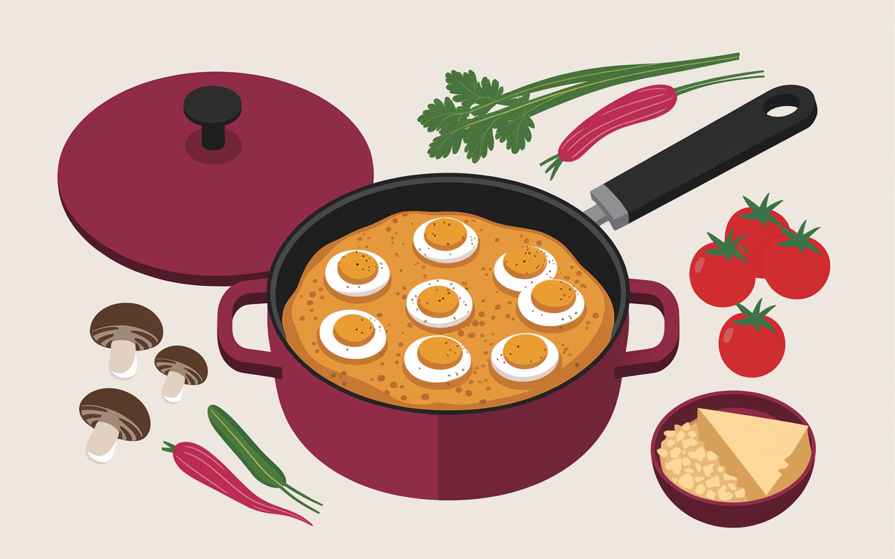 Cuisson pratique pates aux oeufs légumes parmesan