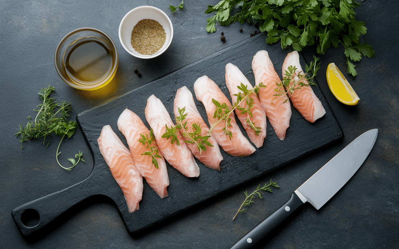 cuisson poisson airfryer filets frais herbes huile