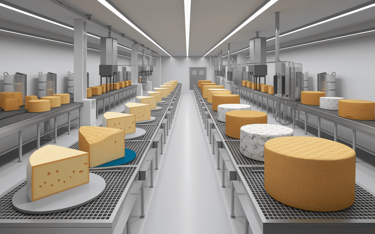 Chaîne fromagère industrielle enzyme coagulante halal
