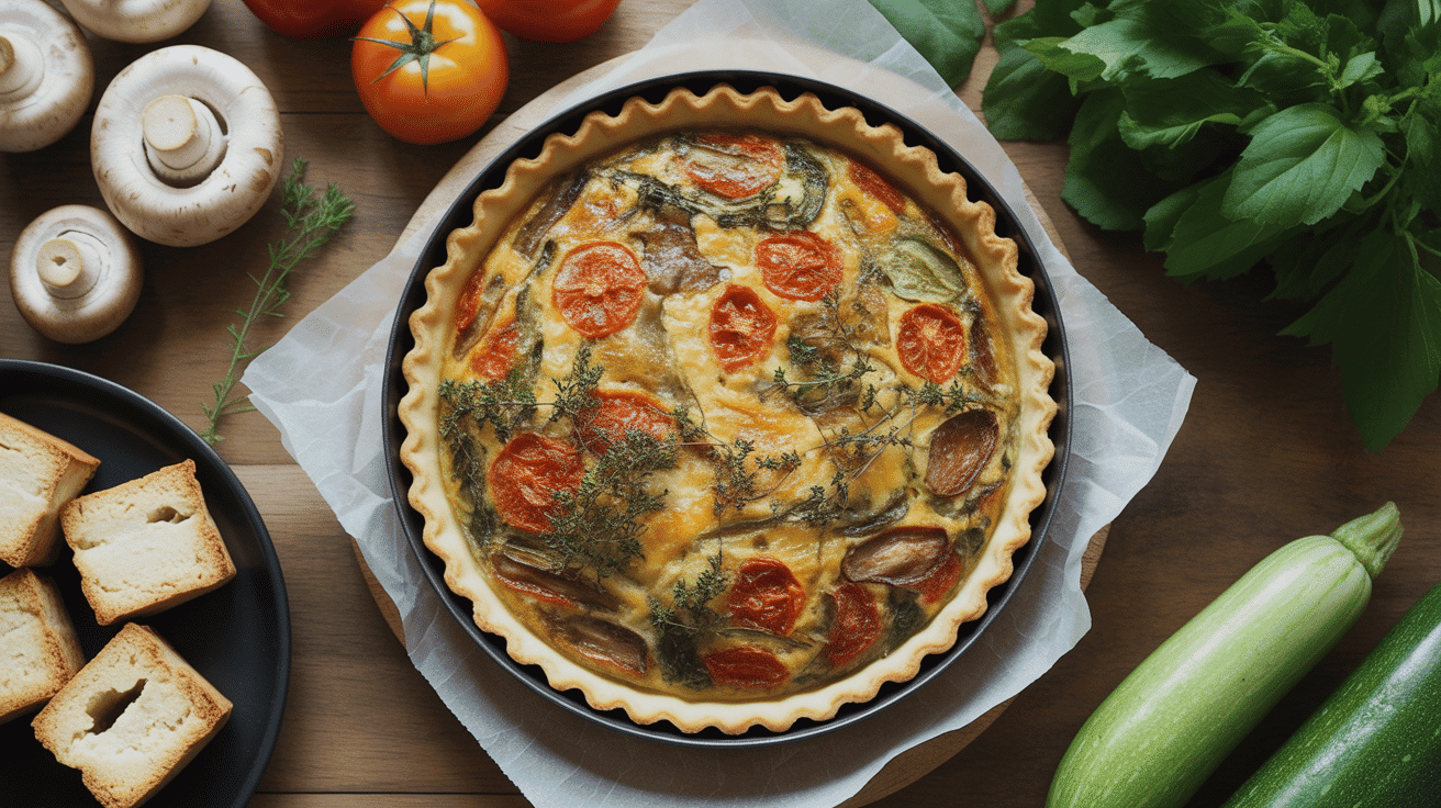 Quiche dorée et ingrédients alternatifs par quoi remplacer les lardons dans une quiche