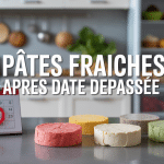 Pâtes fraîches après date dépassée calendrier et réfrigérateur