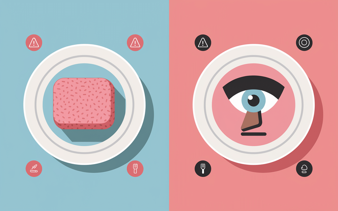 Pâtes fraîches après date dépassée comparaison saine vs altérée