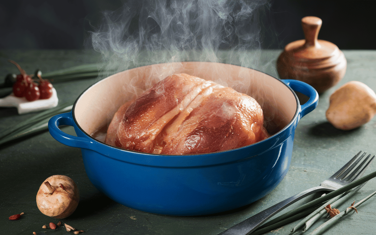 poitrine de porc confite cuisson cocotte fonte