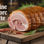 poitrine de porc confite dorée et croustillante sur planche