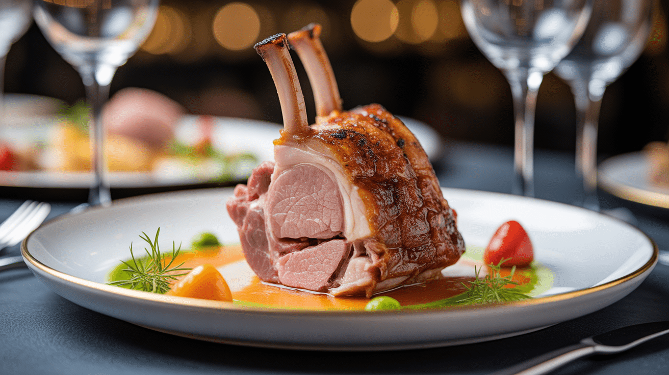 Recette joue de porc chef étoilé sur assiette restaurant