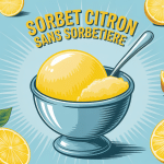 Sorbet citron sans sorbetière dans un bol entouré de citrons