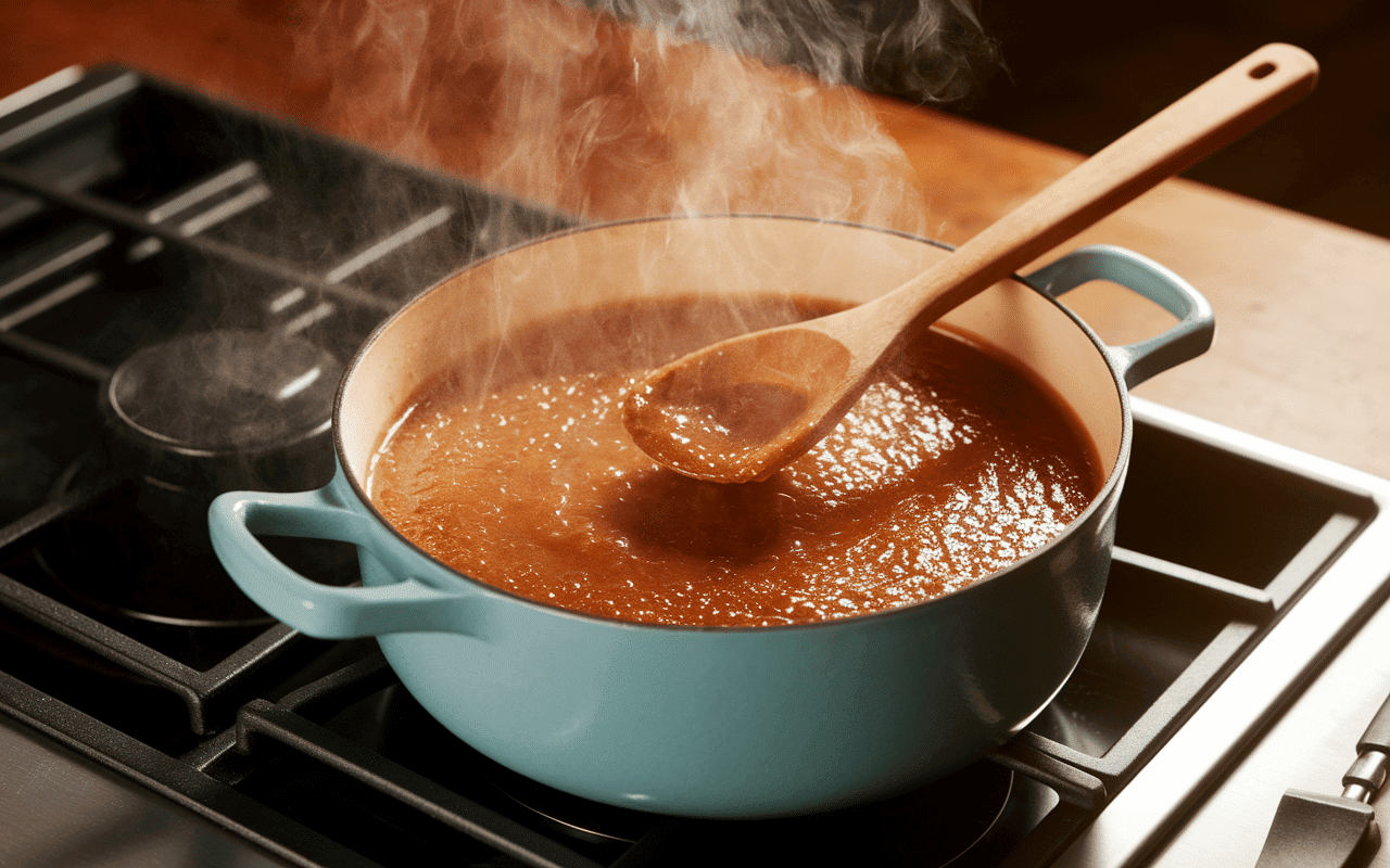 Toffee recette caramel doré casserole cuisson