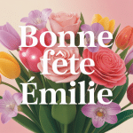 bonne fete emilie fleurs, grand bouquet pastel