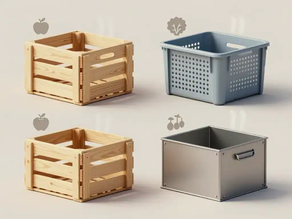 cagettes types et usages, ventilées et empilables