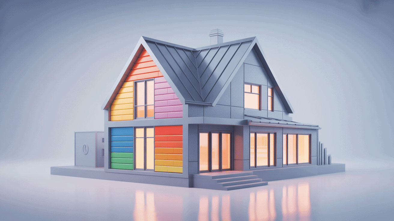 Illustration 3D de la composition des murs maison phenix et rénovation