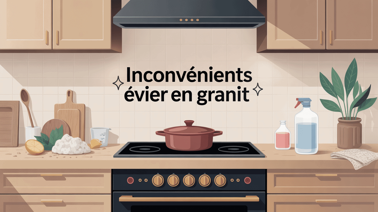 évier granit inconvénient avec taches, calcaire, rayures et choc thermique