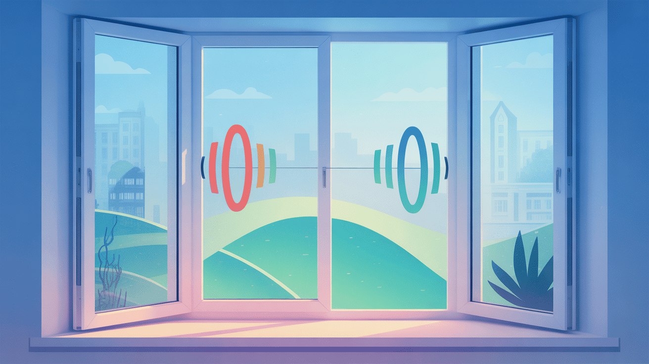 film anti bruit fenetre sur vitrage, ondes attenuees