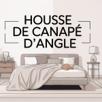 Housse canapé d'angle dans salon moderne, guide visuel