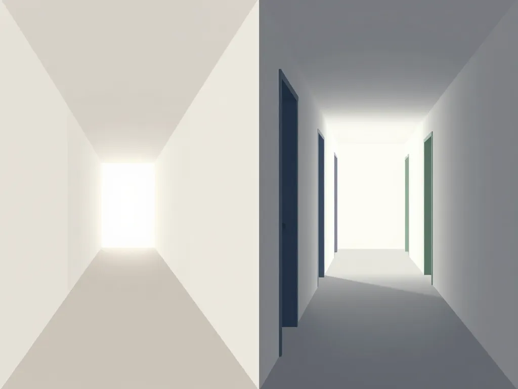 moderne peinture couloir et portes pour corriger la perspective