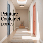 moderne peinture couloir et portes dans un couloir lumineux