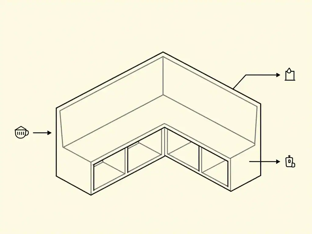 banquette pour cuisine avec rangement et assise ergonomique