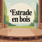 illustration estrade en bois scène chambre terrasse