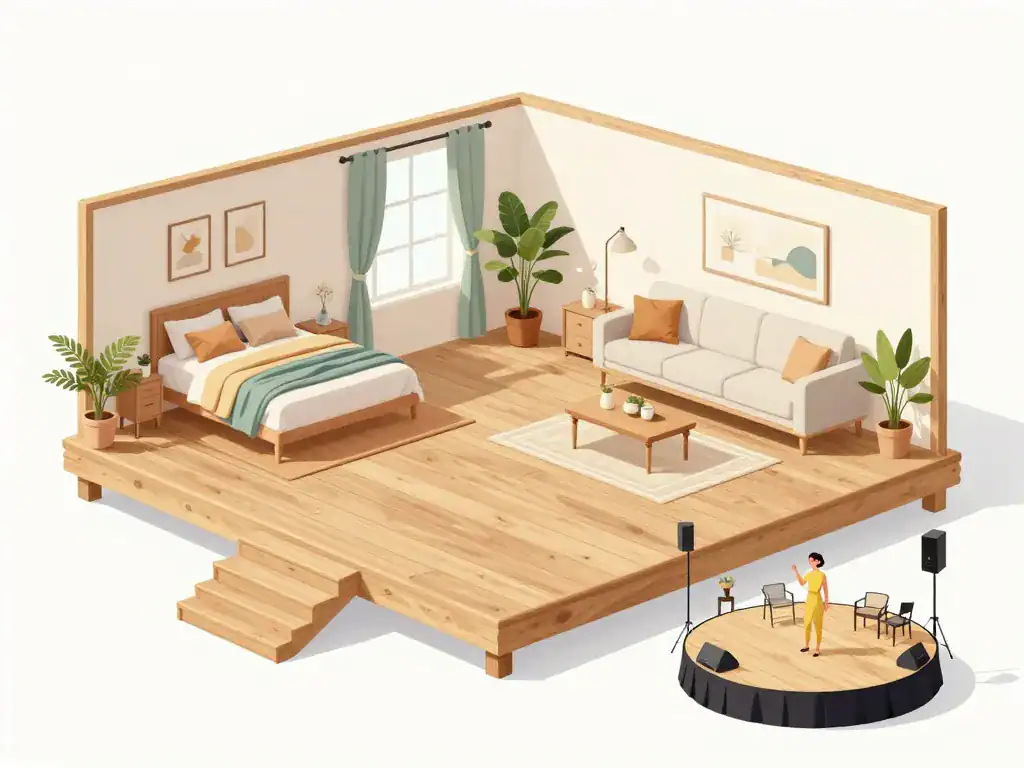 estrade en bois usages chambre salon terrasse