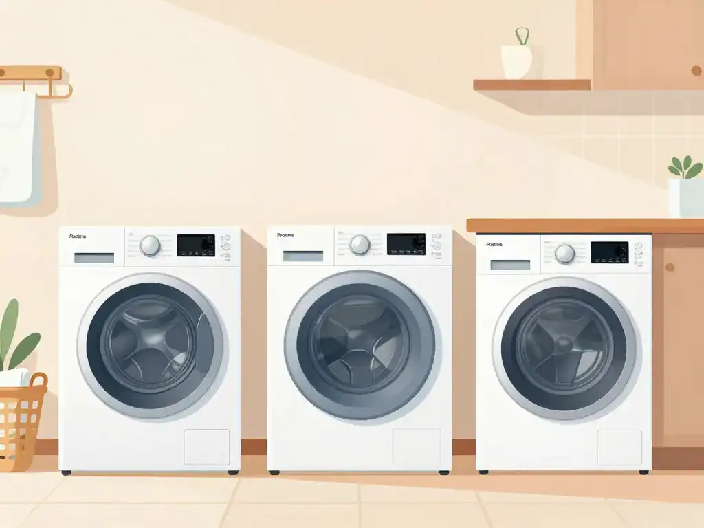 machine a laver proline différents types en scène domestique