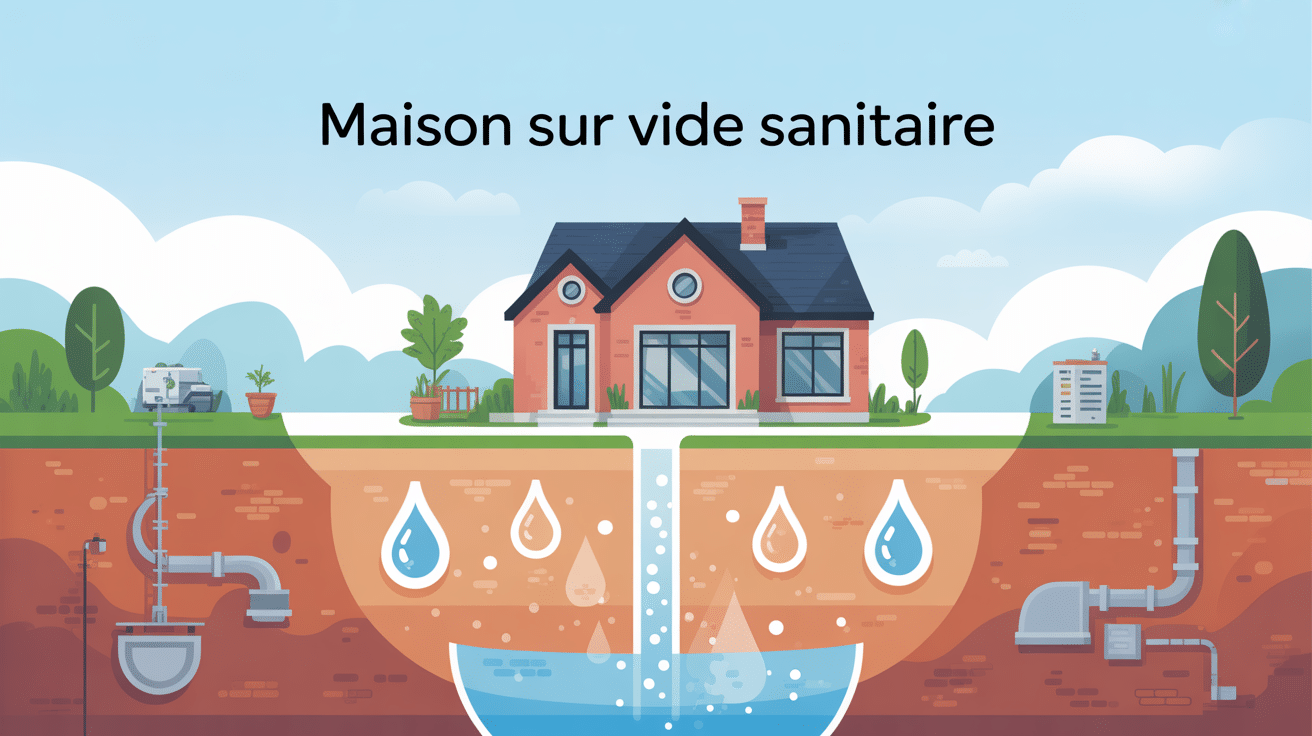 image maison sur vide sanitaire protection humidite canalisations