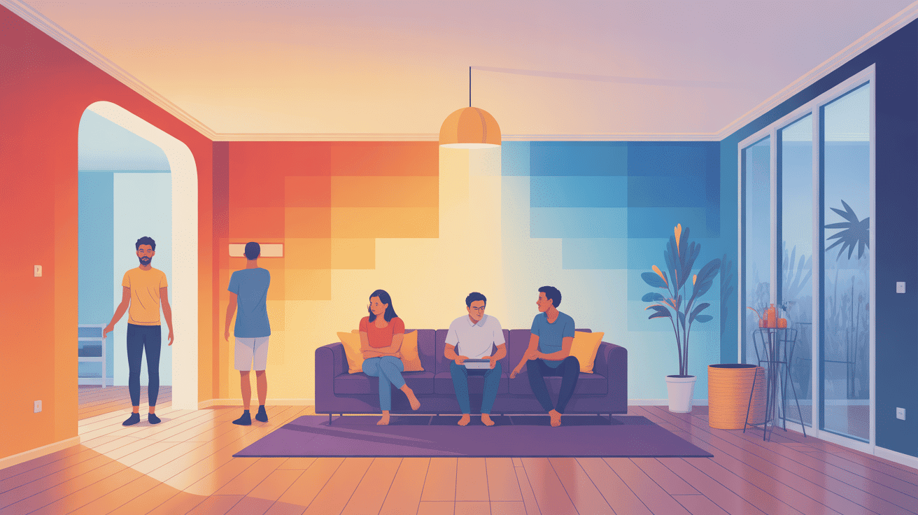 illustration concept peinture intérieure isolante thermique ambiance moderne