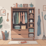 Armoire à balai Gifi moderne et pratique avec accessoires de ménage