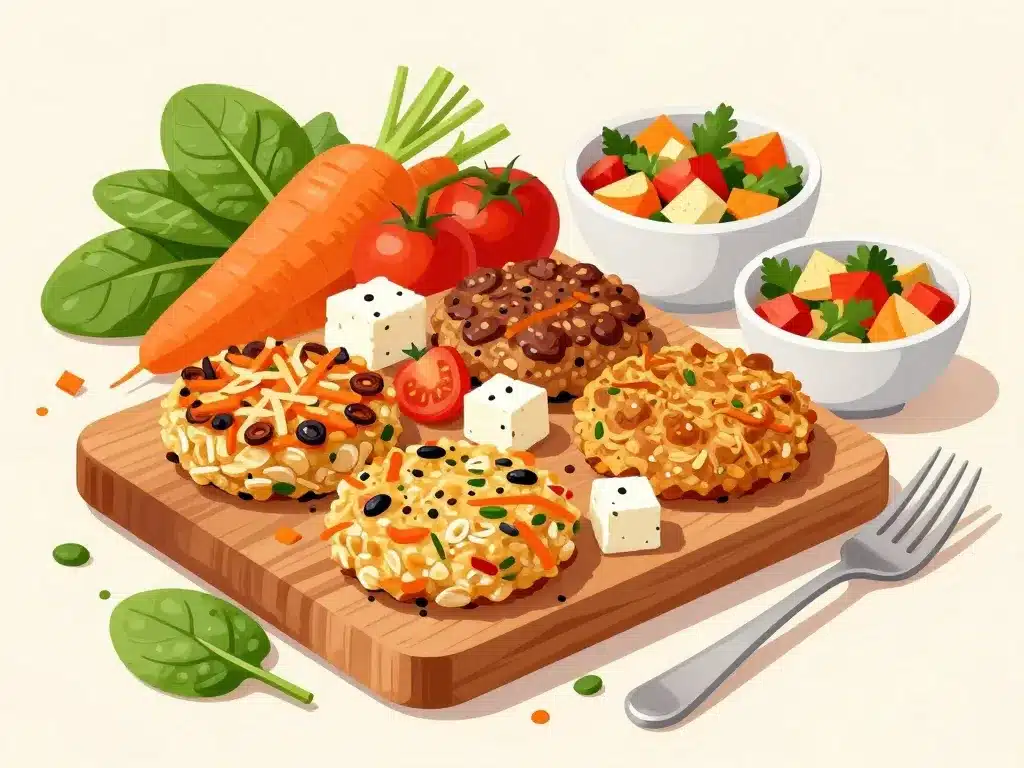 galettes de flocon d'avoine salées avec légumes et fromage