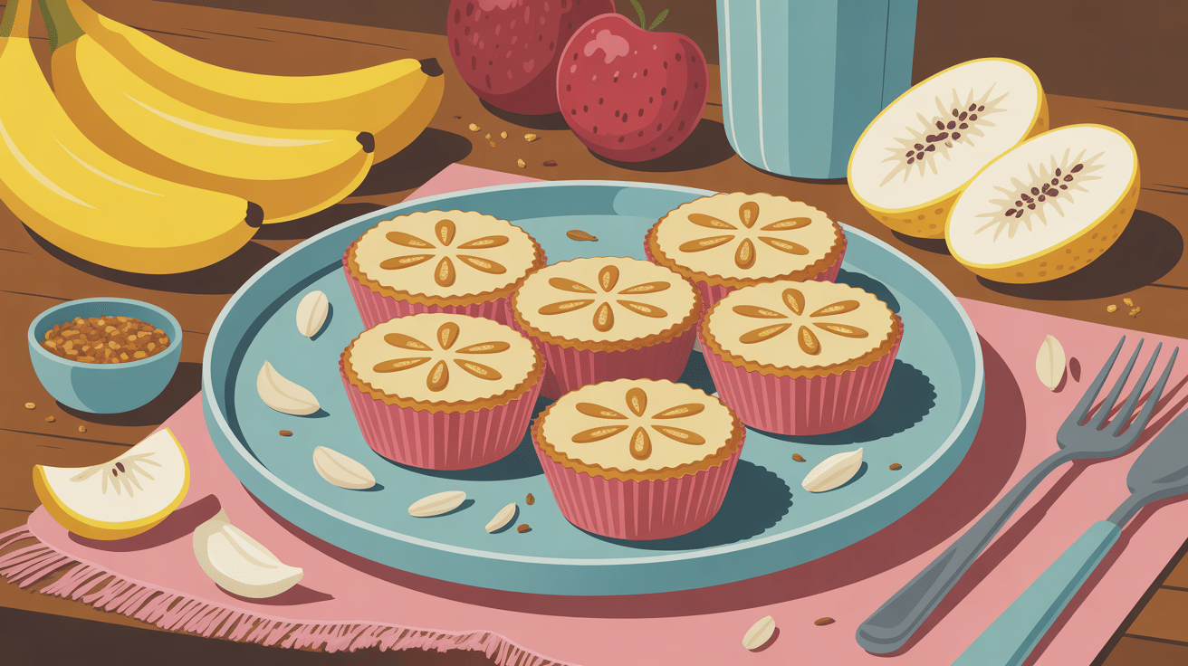 galettes flocons d'avoine banane sur assiette petit-déjeuner sain