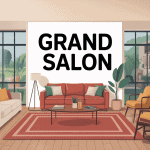 Illustration grand salons convivial moderne