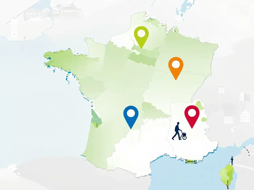 ikea liste magasin carte régions France