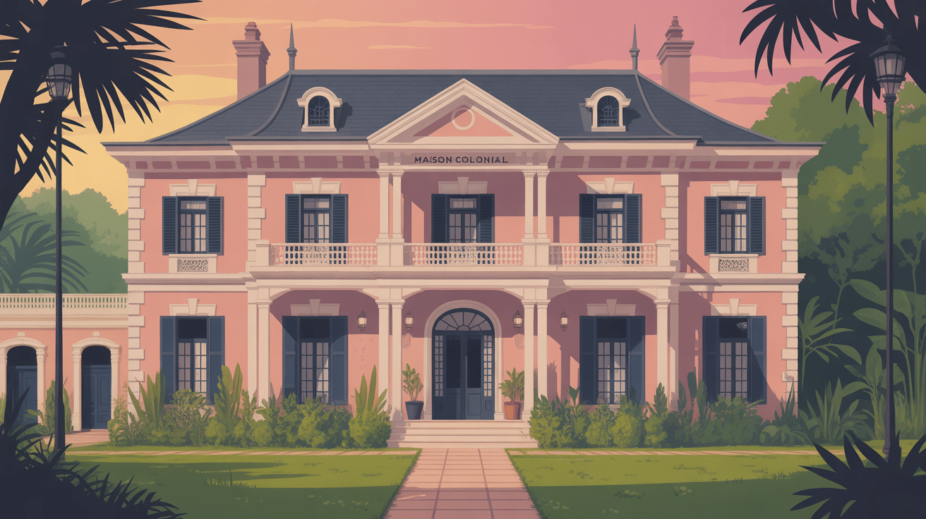 maison colonial façade symétrique élégante