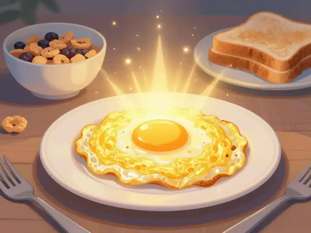 omelette petit déjeuner rayon énergique comparée céréales tartines