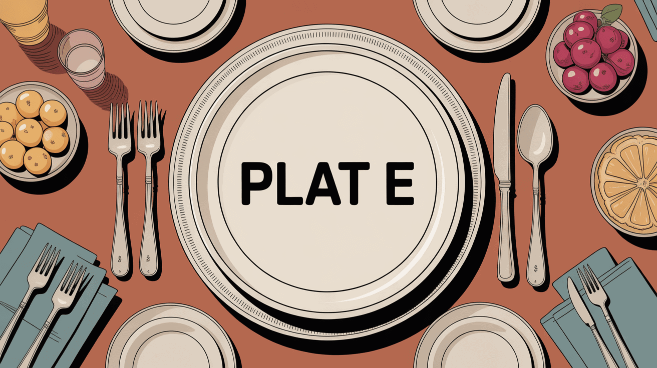 illustration plat e sur table raffinée
