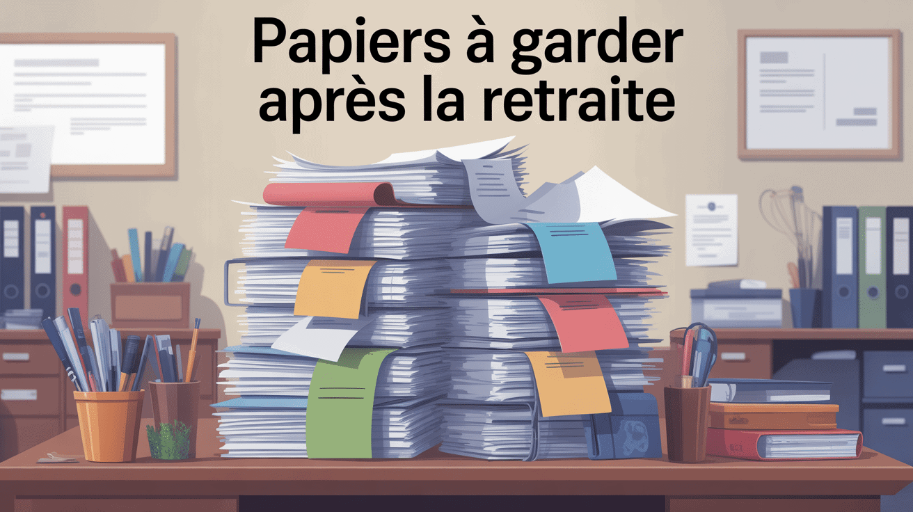 quels papiers garder après la retraite pile de documents triés
