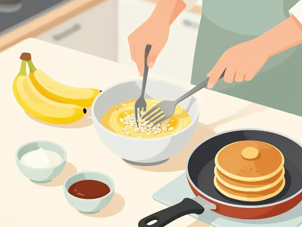 préparation galettes flocons d'avoine banane ingrédients cuisson
