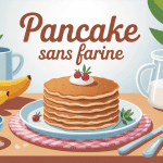 Pile de pancakes gourmands recette pancake sans farine sur table de petit-déjeuner