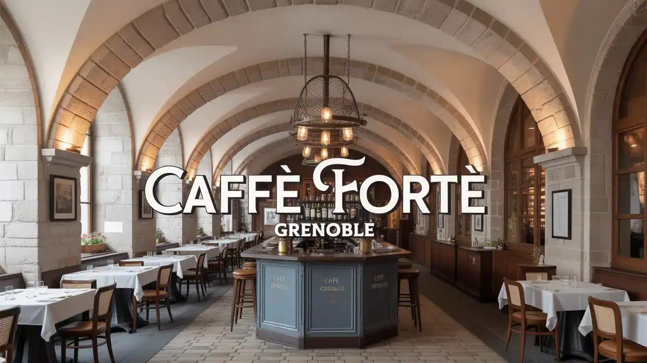 Restaurant Caffè Forté Grenoble avec voûtes en pierre et bar en zinc
