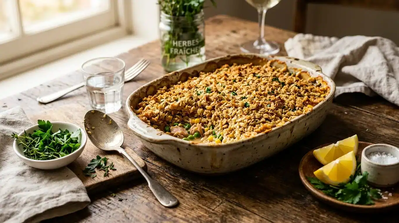 Crumble de thon à la tomate et aux herbes de Provence