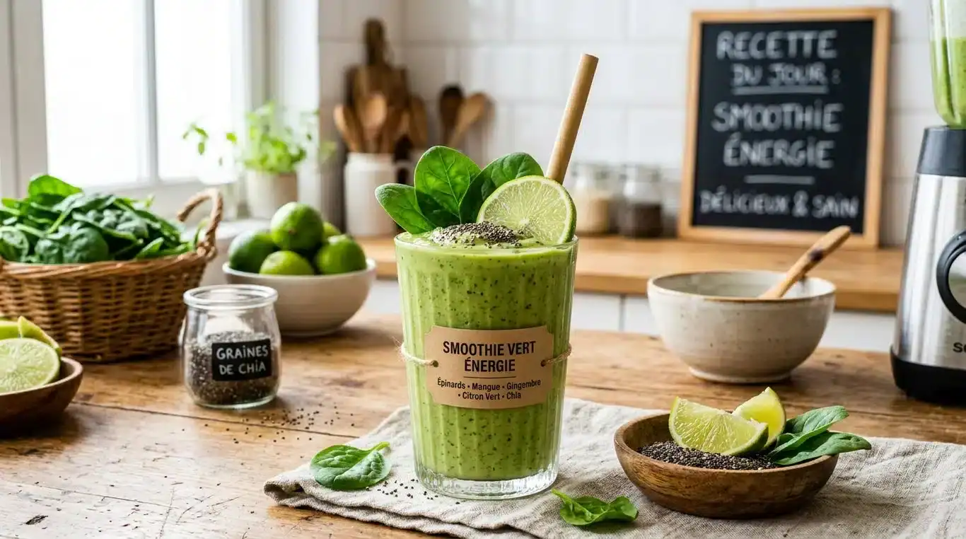 Smoothie Énergie Verte onctueux et frais