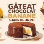 Illustration gâteau chocolat banane sans beurre moelleux et fondant