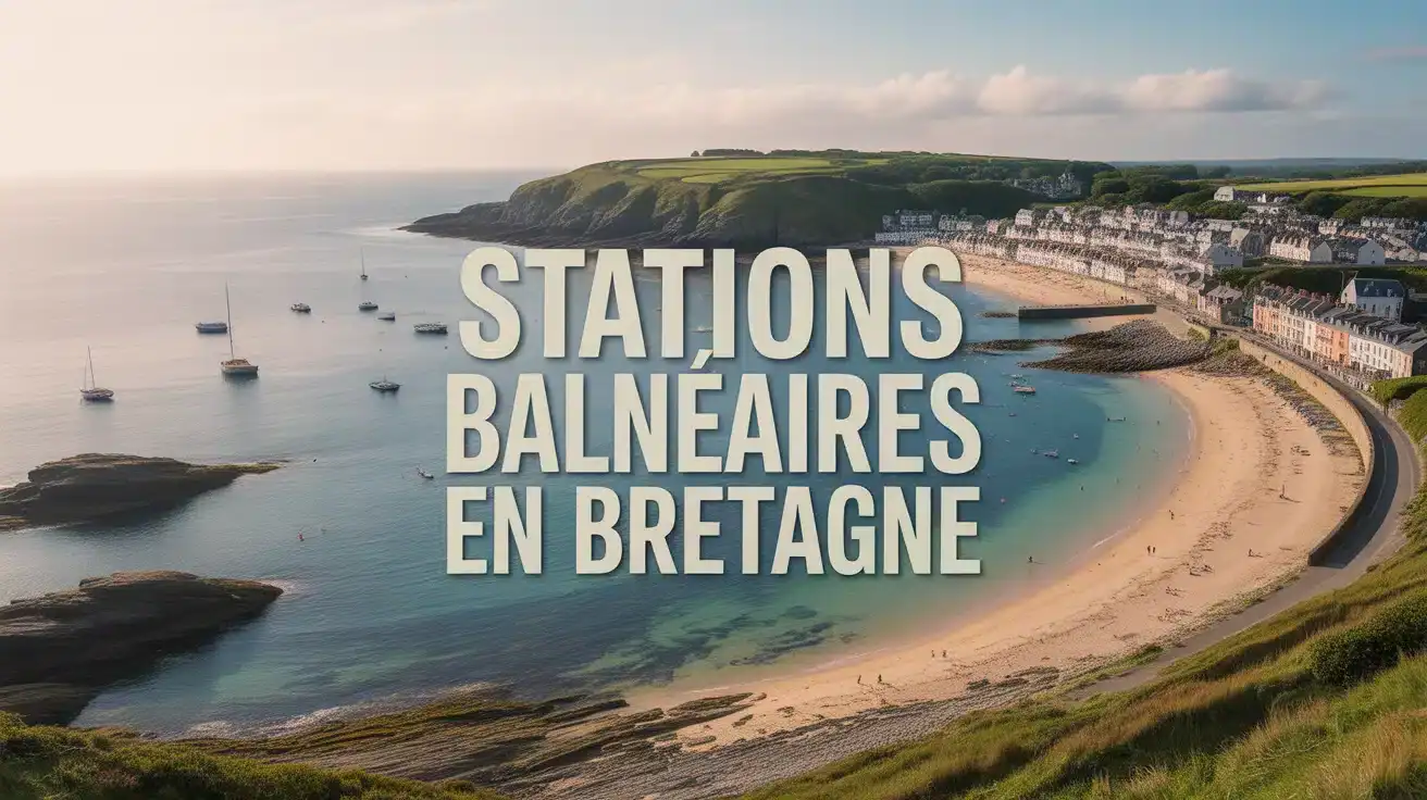 Illustration vectorielle stations balnéaires en Bretagne littoral
